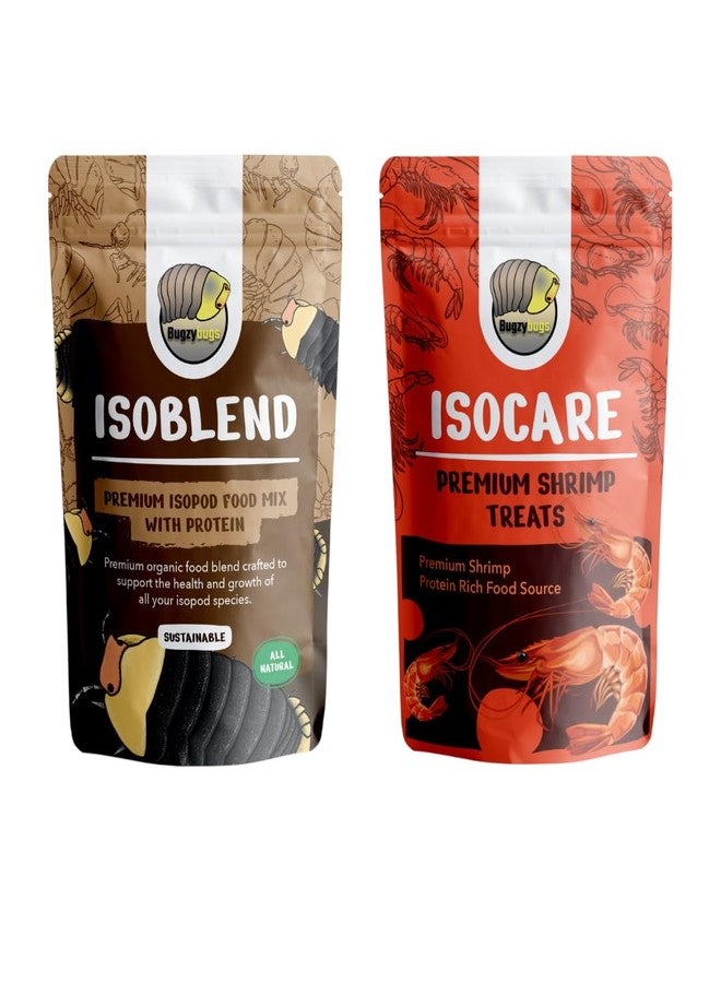 Bugzy Bugs Isoblend Premium Isopod Food Bundle Protein Vegetable Dry Blend and Shrimp Treat Rich Food Source for Feeders Insects Reptiles Invertebrates - Image 1